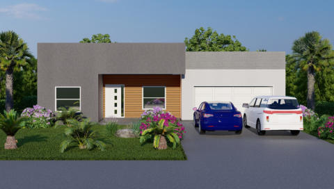 Front view of a Full Solar Home, with no solar panels visible.